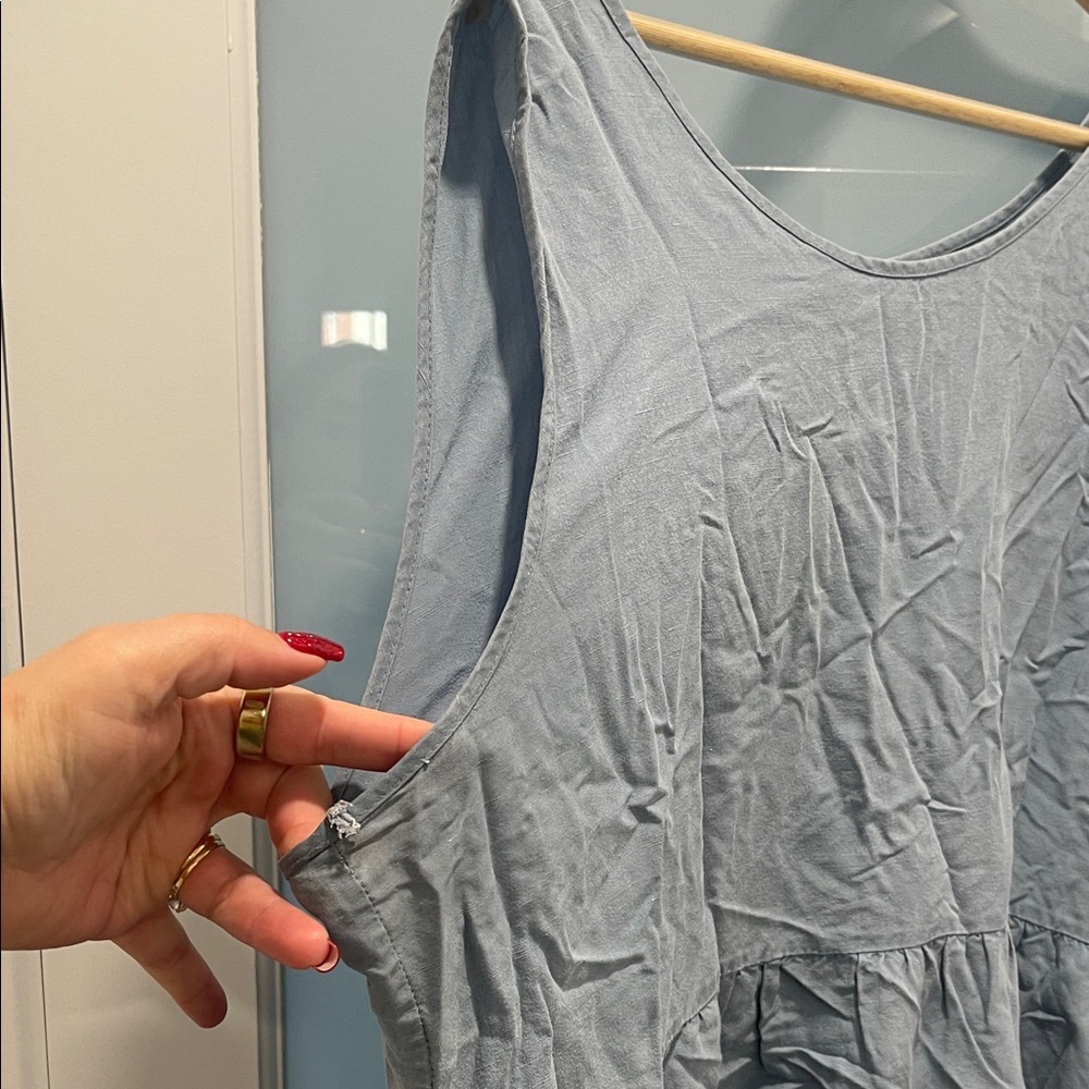 Tradlands birdie Light Blue Sleeveless Midi Dress - Picture 2 of 6